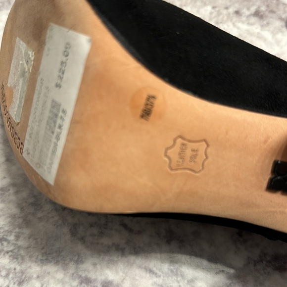 BCBG Maxazria MA-ARIENA black summer suede bootie heels. Size 7.5 - Picture 7 of 8